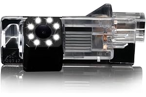 Dynavsal 8 LEDs Vision Nocturne HD Couleur Caméra de Recul 170 ° Grand Angle Caméra de recul Remplacement pour Dacia Lodgy/Renault Fluence/Duster Megane/Latitude/Scenic 2/Laguna 2/3 X91/Captur/Clio 4