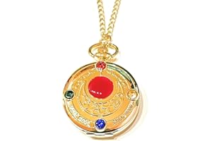 giulyscreations Collana Orologio Metallo Nichel Free Sailor Moon Sagoma Prisma Lunare Regina Serenity Milord Bunny Cartoni Anime Prisma di Luna Scettro Lunare Luna Manga Fantasy Cosplay