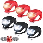 Bestlsy Set of 6 Bike Lights Front and Back, LED Clip-On Silicon Bicycle Lights with Waterproof Silicone Housing, Multi-purpo