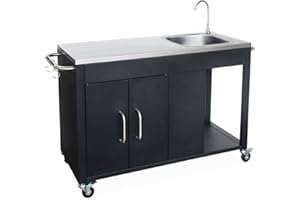 Alice's Garden - Cuisine extérieure en Acier Noir L139xP70.6xH113 cm