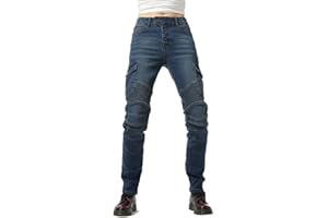 HOMDECR Damen Slim Fit Motorrad Jeans mit Protektoren Knie Und Hüftprotektoren Stretch Slim Fit Denim Motorradhose Cargo Motorradjeans Schutzhose Biker Pants