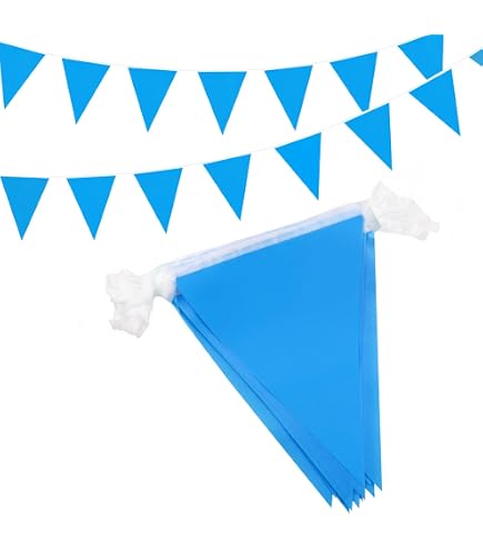 Wimpelkette 10 Meter – 20 Dreieckige Wimpel, Kunststoff, Rot, Für Gartenpartys, Feiern & Deko