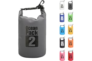 MORAINJAY 2L Borsa Impermeabile,Grigio Waterproof Zaino Impermeabile Sacco Impermeabile con Nessuna Tracolla,2L/5L/10L/15L/20L/30L Dry Bag per Outdoor Sport Acquatici,Barca,Pesca,Rafting,Nuoto