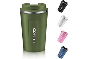 Dycietx Travel Mug with Leakproof Lid Reusable Insulated Coffee Cup for Hot & Cold Drinks/Tea Portable Stainless Steel Thermal Takeaway Travel Coffee Mug for Car/Outdoor/Picnic/Office/School (Green)