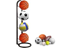 thirei Stojak na piłkę, stojak do koszykówki, pionowe przechowywanie piłek, stojak na piłki, stojak na piłkę nożną, siatkówkę