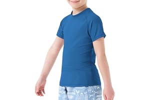 MEETWEE Maglietta da Nuoto/Muta Rash Guard per Bambini,Manica Lunga/Corta,Protezione UV,Tessuto Asciugatura Rapida,Ideale per Nuotare,Spiaggia e Sport Acquatici.