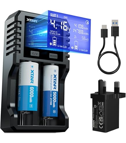 Chargeur XTAR VC2 Premium Avec écran LCD - Pour Batteries Li-ion 18650, 18350, 14500, Etc. - Testeur De Capacité