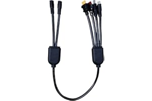 ELECAENTA Conector Paralelo Paneles Solares en Paralelo Adaptador Convertidor de DC5521 Hembra a Anderson/XT60/DC7909/DC8020 Macho 14AWG Cable de Extensión Solar para Estación de Energía Portátil