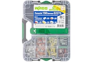 SOUREPOSE Wago - Malette de 150 bornes de connexion S2273 2, 3, 4, 5 et 8 entrées pour fils rigides, Cuivre