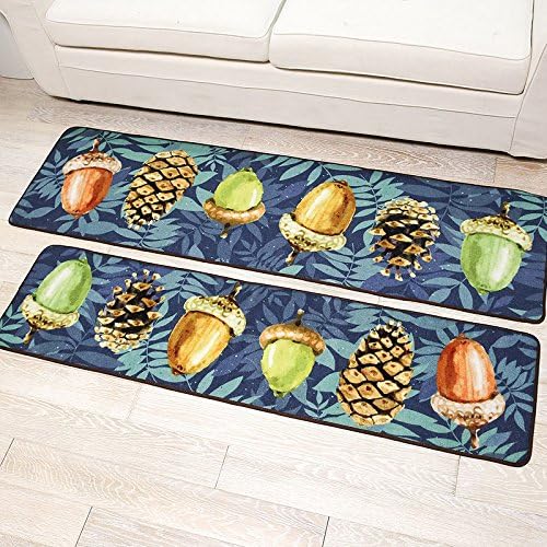 BATTAR - Funny Door Mat Non Slip Entrance Door Rug for Bedroom Living Room Bathroom Indoor Use,Cartoon mushroom nuts mats 50*80CM