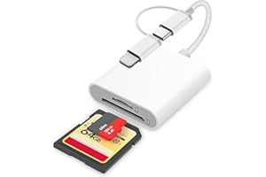 OLIVERIA Lettore Schede SD iPhone, [Certificato Apple MFi] 2 in 1 Lettore SD iPhone, Lightning SD Card Reader, Lettore Scheda SD iPhone, Adattatore Scheda SD per iPhone, SD Card Reader per iPhone iPad