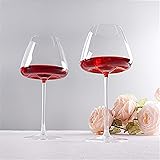 HALAWAKA Calici da vino rosso con fondo concavo in cristallo senza piombo (2 pezzi – nero papillon cristallo bicchiere da vin