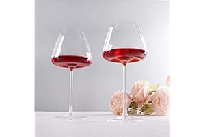 HALAWAKA Bicchieri da vino rosso senza piombo con fondo concavo in cristallo (2 pezzi, con papillon nero, calici da vino in cristallo, bicchieri da champagne, bicchieri da cocktail bordeaux