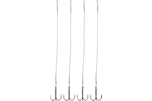 STORFISK FISHING & MORE Lot de 4 bas de ligne en acier avec triple hameçon - Brochet, sandre - 40 cm de long