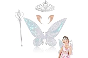 Shengou Papillon Elfe Wings Enfant,Elfe Wings pour Les Filles,Elfe Wings Girl, Ailes de Papillon pour Les Enfants,Ailes de fée pour Les Enfants,Costume d'ailes de fée,Ensemble d'ailes de fée
