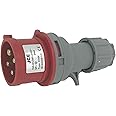 JCE 16 Amp 4 Pin Red Trailing Plug 415V IP44 Splashproof. Industrial 3 Phase