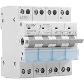 GEYA Manual Transfer Switch Dual Power Manual Conversion Isolation Switch with Indicator DIN-Rail Mounted(4P-63A-400V)