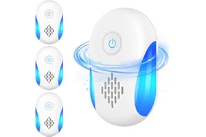 Yowrepu 2025 Ultrasuoni per Topi da Interno 4 Pack - Repellente Dissuasore Topi Ultrasuoni Professionale - Anti Insetti, Zanzare, Scarafaggi, Ratti, Formiche, Ragni - Non Tossico, Sicuro e Silenzioso