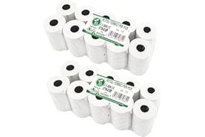 FOXNEC 20 Rotoli Pos 57mm x 18M x 12mm - Rotoli Pos di Carta Termica - Registratore di Cassa - Ricevute Bancomat Rotolini per Terminale Pos e Pagamento Elettronico