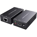 PWAYTEK HDMI Extender 1080p@60Hz, 3D, Over Single Cat5e/Cat6/Cat 7 Cable Full HD Uncompressed Transmit Up to 164 Ft(50m), EDI