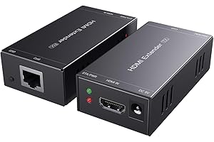 PWAYTEK Extensor HDMI 1080p a 60Hz, 3D, sobre un solo cable Cat5e/Cat6/Cat 7, Full HD, sin comprimir, transmisión de hasta 50 m, compatible con función EDID y POC (transmisor y receptor)
