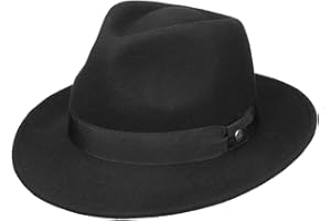 Lierys Kapelusz Wełniany Ojciec Chrzestny - meski filcowy mafijny Z rypsowym paskiem, paskiem Zima Jesień Lato Wiosna