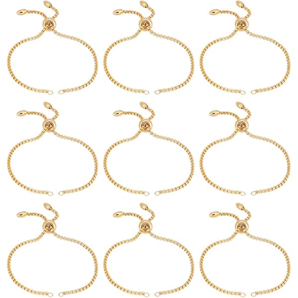 UNICRAFTALE 10Pcs 2 kleuren verstelbare schuifregelaar armband
