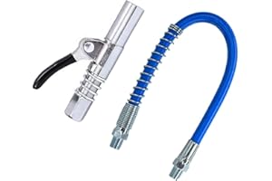 Scoutteemo Grease Guns Coupler 10000 Psi Single Handle Quick Locking And Release Grease Gun Coupling Attachment Grease Coupler With 30cm Hose For Standard 1/8" NPT