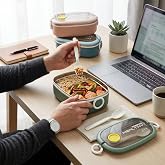 Deconox Paslanmaz &Ccedil;elik Yemek Kabı 750 ml, &Ccedil;atal Kaşık Dahil, Kilitli Kapaklı Lunch Box, Yemek Taşıma ve Saklama Kabı, 21x12x