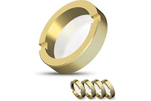 Mecpow X3 Original Laser Linse 4 Stück, L5 Graviermaschinenmodul-Linse, einfach zu installieren, hochtransparent, öl- und rauchabweisend, für Lasergravierer und Laser-Schneidemaschine, Golden