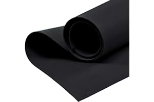 MADDMA Moosgummi 90cm breit ab 0,5m 23 Farben Schaumgummi PE Schaumstoff Basteln Stoff, gerollter Versand, Farbe:schwarz