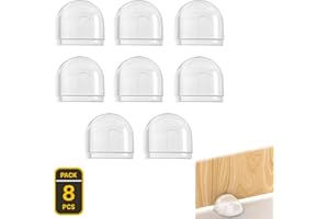 JEAL23® Pack 8 PCS Topes para Puertas Suelo de silicona | Topes de Puerta Transparente y Adhesivo para la Protección de Paredes y Muebles