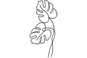 DKANT Cuadros Decoracion Salon Modernos (30x65 cm) - Decoracion Pared Metal para Habitacion, Cocina - Cuadros Minimalistas de Plantas - Facil Fijacion con Cinta de Doble Cara (Sin Agujeros) (Monstera)