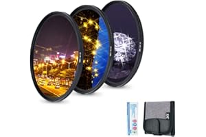 JJC - Set di filtri a stella variabili in vetro ottico da 58 mm (4 punti, 6 punti e 8 punti) per Canon EOS 90D 80D 5DII 5DIII 60D 70D + EF 50mm F1.4 e altre lenti filettate da 58mm