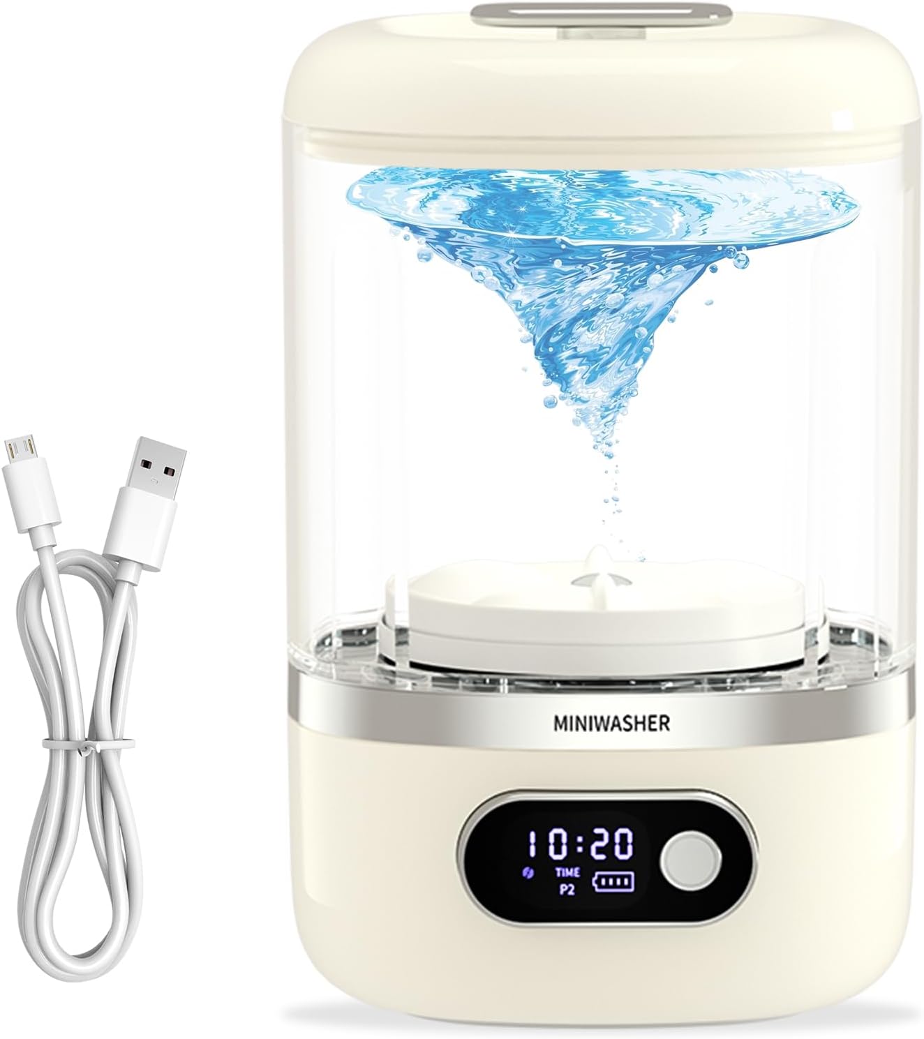 Mini Lavadora, Mini Lavadora Portátil, 1L Recargable, Lavadora Inalámbrica, Compacta, Adecuado para Sujetadores, Ropa Interior, Vasos de Lavandería para Sujetadores, Ropa Interior, Calcetines