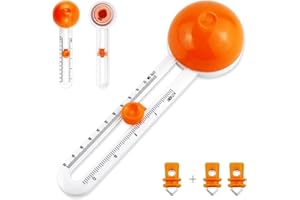 MEISO Taglierina Circolare Rotante, Taglieria Circolare Regolabile con 3 Lame, per Carta per Tagliare Cerchi da 4-12 Pollici, Taglio Circolare Coltello per Arte DIY, Creazione di Biglietti (Arancia)