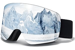 VCOROS Ski Goggles OTG,YH227 Snow Goggles Adjustable for Men Women Anti-Fog Anti-Glare UV400 Protection Helmet Compatible for Skiing Cycling Snowboarding