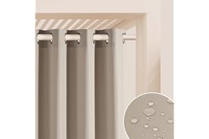 ROOM99 Tenda da giardino con occhielli, 155 x 200 cm, larghezza x altezza, per esterni, resistente alle intemperie, impermeabile, protezione solare, da giardino, antivento, beige