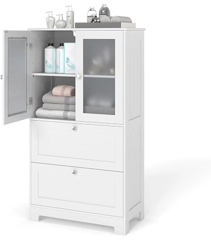 Mobiletto Da Bagno Autoportante Con 4 Cassetti E Ripiano Regolabile: Spazio E Ordine Per La Casa