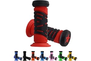 TOKSEO Poignées de vélo Rouges et Orange pour Enfants, sécurité par Protection Contre Les Chocs, Calibre 22 mm, Longueur 95 mm, poignées de Guidon en Caoutchouc pour Scooter, vélo pour Enfants