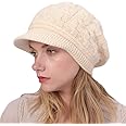 Beanie Hats for Women with Vior - Thermal Knitted Winter Hat Fleece Lined Ladies Beret Hat Warm Knitted Wool Hat Crochet UK