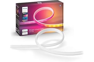 Philips Hue Gradient Light Strip 2m, for Syncing with Entertainment, Media and Music, Smart Lighting with Bluetooth, Strip Lighting Works with Alexa, Google Assistant and Apple HomeKit, White