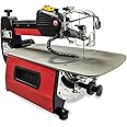 LUMBER JACK 18" Variable Speed Scroll Saw 80W Precision Motor, 460mm Throat Depth, Adjustable Angles, Air Blower, Onboard Blade Storage, Flexible LED Work Light, Ideal for Woodworking