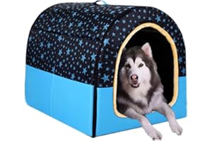qing yun Grande cuccia per cani, lussuosa, calda, con cuscino, XL, XXL, per interni, per cani, gatti, grotta igloo, per interni ed esterni, lavabile (XXL, 92 x 68 x 72 cm, A)