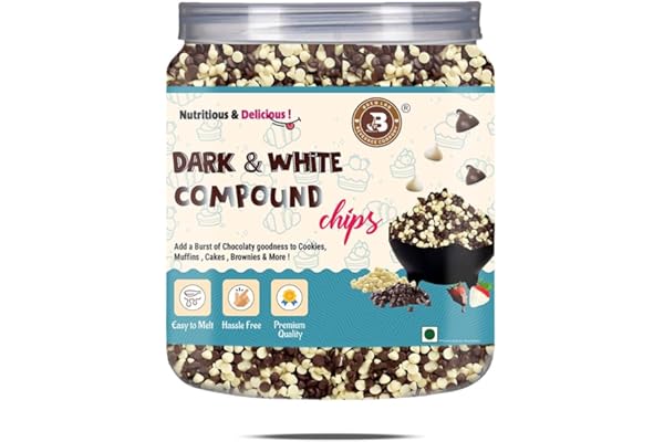 Brew Lab White & Dark Compound Chips Easy To Melt Hassel Free Bust Of Chocolaty Goodness Chips (250 g, White & Dark Compound Chips)
