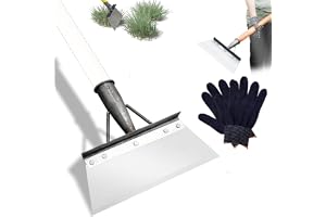 GEDEGOOK Trädgårdsskyffel, multifunktionell rengöringsspade, trädgårdsredskap, ogräsverktyg, trädgårdsskyffel för ogräs och mossa, 28 cm (utan handtag)