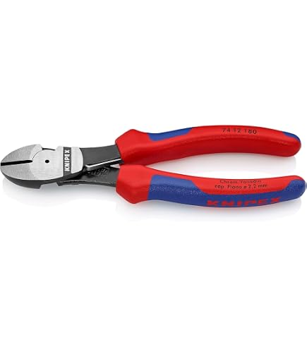 Knipex Pince demi-ronde avec tranchant 26 12 200 Rouge/Bleu, pince bec de cigogne
