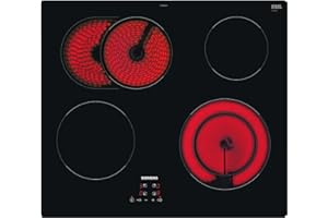 ‎SIEMENS Siemens ET61RBNA1E, iQ300, Elektro-Kochfeld 60 cm, autark, Rahmenlos aufliegend, Made in Germany, touchControl, Zuschaltbare Bräterzone, Zweikreiz-Kochzone 21 cm, Sicherheitsabschaltung, Schwarz