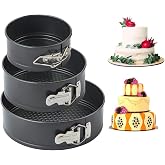 Shalwinn Cake Molds 3 Pieces, Round Spring Shape Set, Non-stick Baking Mould, Diameter 18/20/22 cm