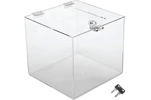 TUKA-i-AKUT Caja de Donaciones 20x20x20 cm, con Cerradura y Cristal Acrílico, para Lotería / Promoción / Acción / Votaciones, TKD8260-20cm